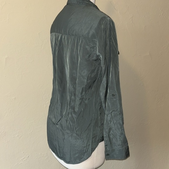 EXPRESS casual button up shirt with double breast pockets women’s small petite - Picture 7 of 13